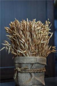 A Sheaf of Golden Wheat in a Rustic Burlap Bag Harvest Journal