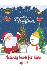 Merry Christmas activity book for kids age 4-8