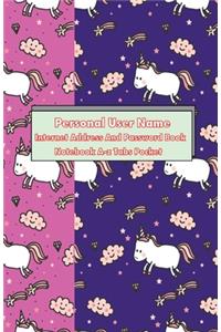 Personal User Name Internet Address And Password Book Notebook A-z Tabs Pocket