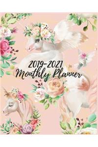 2019-2021 Monthly Planner: Beautiful Unicorn 3 Year Calendar Planner 36 Months Planner and Calendar, Monthly Calendar Planner 2019-2021 Monthly Schedule Organizer Three Year C