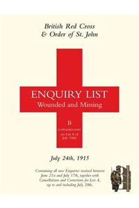 British Red Cross and Order of St John Enquiry List for Wounded and Missing