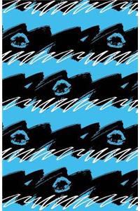 Bullet Journal Blue Lips - Abstract Blue and Black Pattern