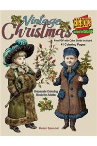 Vintage Christmas Grayscale Coloring Book for Adults