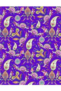 My Big Fat Bullet Journal Paisley Pattern on Purple: Jumbo Sized Dot Style Bullet Journal Notebook - 300 Plus Numbered Pages with 300 Dot Grid Pages, 6 Index Pages and 2 Key Pages in Large 8.5 X 11 Size