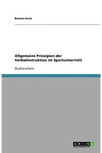 Allgemeine Prinzipien der Verbalinstruktion im Sportunterricht