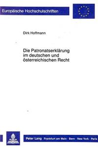 Die Patronatserklaerung im deutschen und oesterreichischen Recht