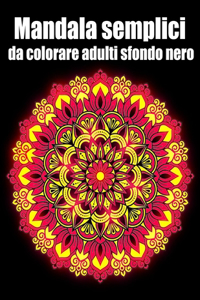 Mandala semplici da colorare adulti sfondo nero