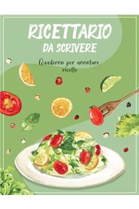 Ricettario Da Scrivere Quaderno Per Annotare Ricette