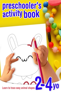 Learn to trace easy animal shapes - preschooler's activity book - 2-4 yo