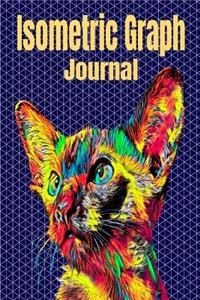 Isometric Graph Journal: Equilateral Triangles Portable Notebook, 100 Pages, Vibrant Siamese Cat Cover, 6 x 9 inches (15 x 23 cm)