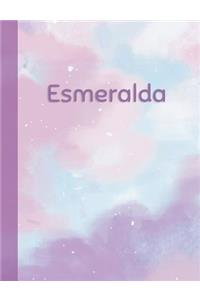 Esmeralda: Personalized Composition Notebook - College Ruled (Lined) Exercise Book for School Notes, Assignments, Homework, Essay Writing. Pink Blue Purple Cov