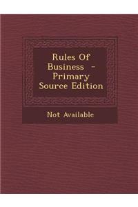 Rules of Business