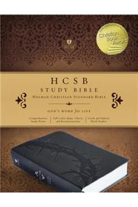 HCSB Study Bible, Charcoal Leathertouch