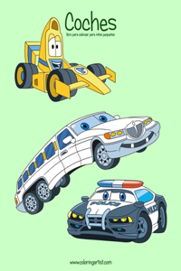 Coches libro para colorear para niños pequeños 1