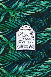 Olive Address Book: Tropical Address Book (Pocket Size 6x9") - With Birthday Notes