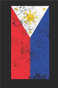 Philippines Flag: Blank Lined Philippines Flag Notebook for Filipinos - 6x9 Inch - 120 Pages