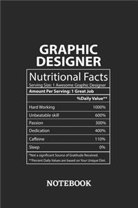 Nutritional Facts Graphic Designer Awesome Notebook