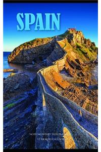 Spain Note Monthly 2020 Planner 12 Month Calendar