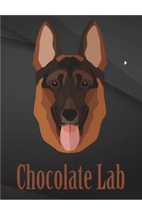 Chocolate Lab.: Chocolate Lab Dog Drawings Jottings Black Background White Text Design Lined Notebook - Large 8.5 x 11 inches - 110 Pages notebooks and journals, fo