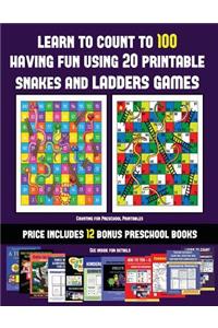 Counting for Preschool Printables (Learn to count to 100 having fun using 20 printable snakes and ladders games)