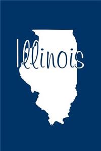 Illinois - Navy Blue Lined Notebook with Margins