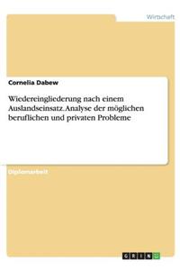 Wiedereingliederung nach einem Auslandseinsatz. Analyse der möglichen beruflichen und privaten Probleme