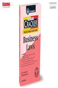 Taxmann's CRACKER for Business Laws (Paper 2 | Law) â€“ Covering past exam questions & detailed answers with theoretical questions, short notes, etc. | CA-Foundation | New Syllabus | Sept. 2024 Exams