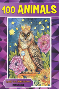 Adult Coloring Books Zendoodle - 100 Animals