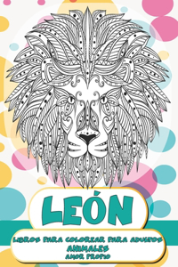 Libros para colorear para adultos - Amor propio - Animales - León