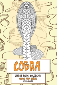 Libros para colorear - Letra grande - Animal para niñas - Cobra