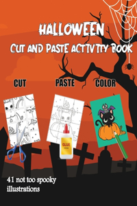 halloween cut and paste activity book: Cut and paste workbooks Halloween with multiple puzzles for kids, makes the perfect git for your little ones