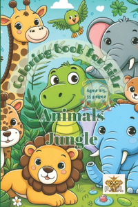 Coloring book kids ages 1-3, Animals jungle