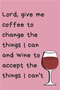 Coffee Wine Lovers Blank Lined Journal Notebook