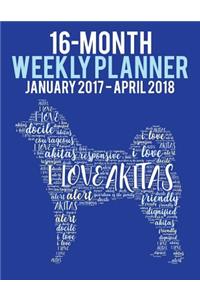 2017-2018 Weekly Planner - Wordcloud Akita