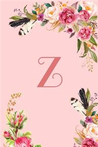 Monogram Initial Letter Z Notebook for Women and Girls