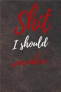Shit I should remember