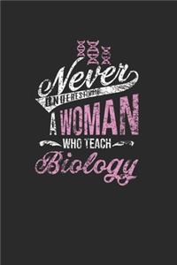Never Underestimate A Woman Who Teach Biology