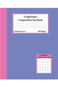 Graph Composition Notebook 5 Squares per inch 5x5 Quad Ruled 5 to 1 100 Sheets