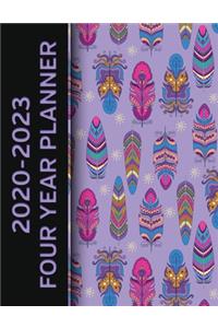 2020 - 2023 Four Year Planner: Colorful Bird Feathers Pattern Monthly Calendar, Planner, Notebook and More!