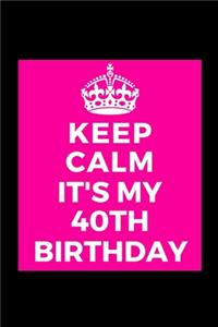 I Can't Keep Calm It's My 40th Birthday