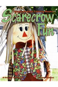 Grayscale Adult Coloring Books Scarecrow Fun