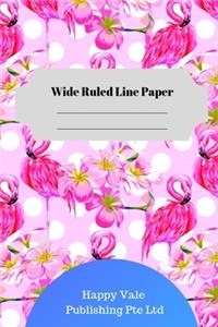 Cute Flamingo Theme Wide Ruled Line Paper