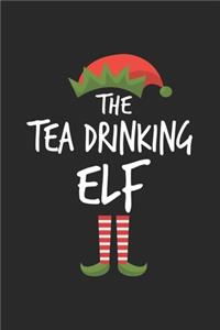 Funny Tea Drinking Elf Christmas Notebook Gift