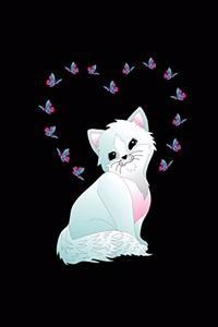 Cute Cat Butterfly Heart Composition Notebook, Blank Sketch Paper