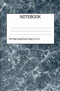 Notebook 500 Page College Ruled Pages 8.5 X 11
