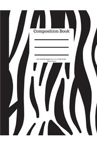 Composition Book 100 Sheet/200 Pages 8.5 X 11 In.-Wide Ruled- Zebra Pattern