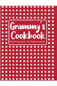 Grammy's Cookbook Blank Recipe Book Red Gingham Edition