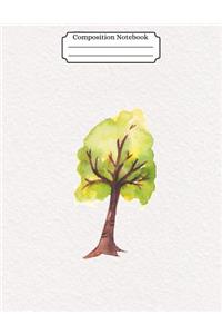 Composition Notebook Watercolor Tree Design Vol 14