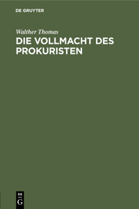 Die Vollmacht Des Prokuristen