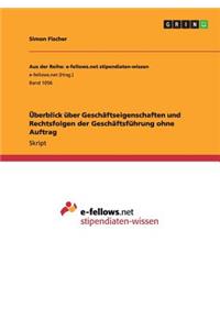 Überblick über Geschäftseigenschaften und Rechtsfolgen der Geschäftsführung ohne Auftrag